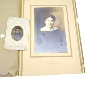 Antique Portrait Set, 2 Period Photos of Same Woman at Different Ages, Aunt Aria